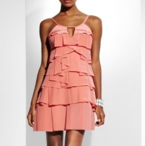 BCBG tiered coral dress